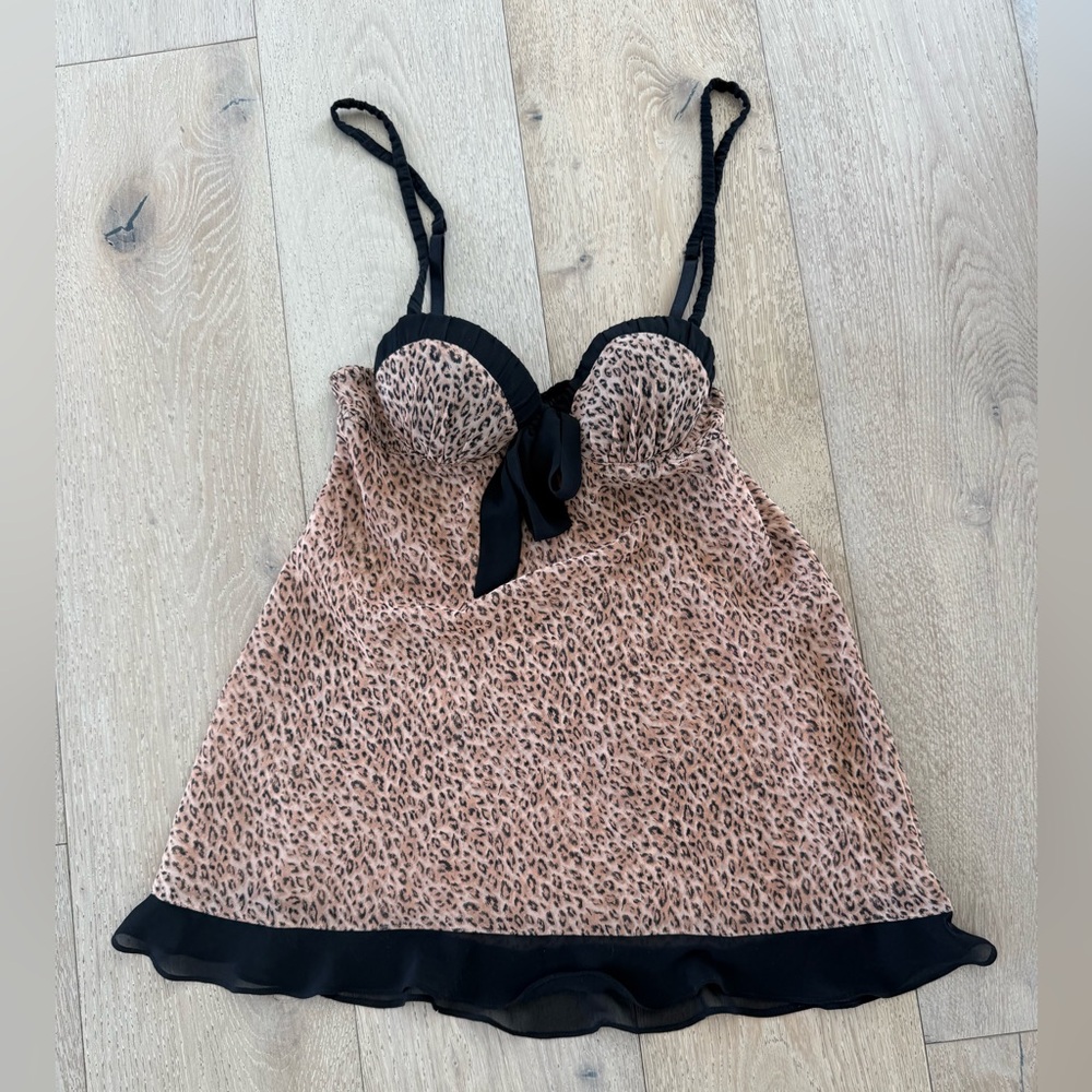Leopard Print Babydoll Lingerie